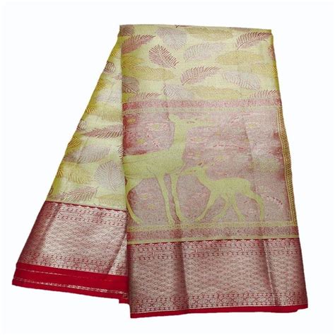 Zari Work Printed Pure Silk Saree 6 M With Blouse Piece At Rs 13500