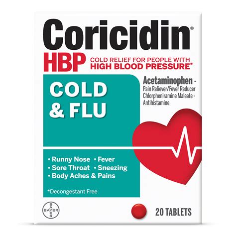 Coricidin Hbp Cold Flu Tablets Shop Cough Cold Flu At H E B