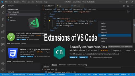 Extensions Of Vs Code Html Css Support Code Spell Checker Youtube