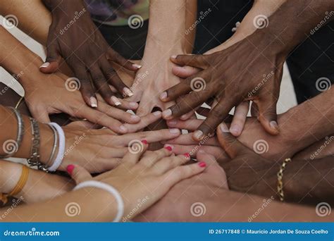 Many Hands Together Group Of People Joining Hands Royalty Free Stock