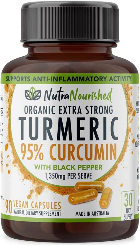 Nutra Nourished Suplemento de curcumina de cúrcuma orgánica con