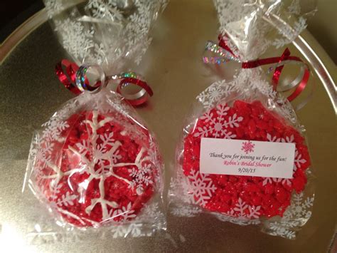 Red Snowflakes Bridal Shower Favors For Theme Christmas Bulbs Bridal