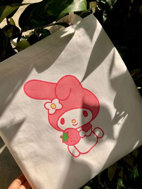 Tote Bag My Melody Pintada A Mano Handpainted Tote Bags Tote