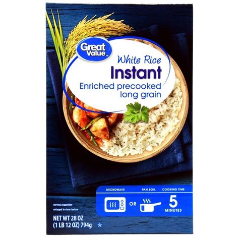 Great Value Enriched Pre Cooked Long Grain Rice Instant White Rice 28