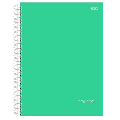 Caderno Universit Rio Colors Mat Ria Folhas Verde Gua S O Domingos