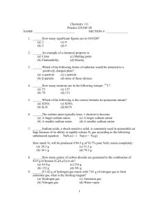 1 Chemistry 111 Practice EXAM 1B NAME