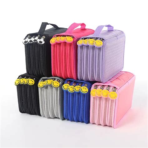 72 Holders 4 Layer Wareable Oxford Colored Pencil Bags Large Capacity