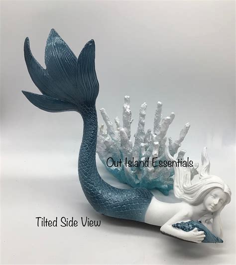 Blue Tail Mermaid I 9 Mermaid Statue Mermaid Decoration Etsy