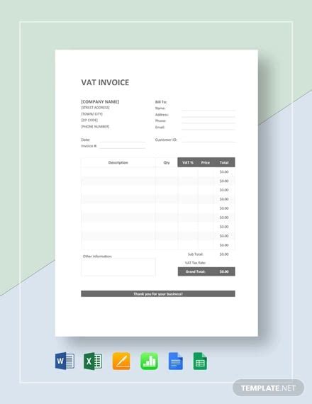 Vat Invoice Format