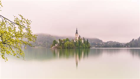 Słowenia Jezioro Bled Wyspa Blejski Otok Kościół Zwiastowania