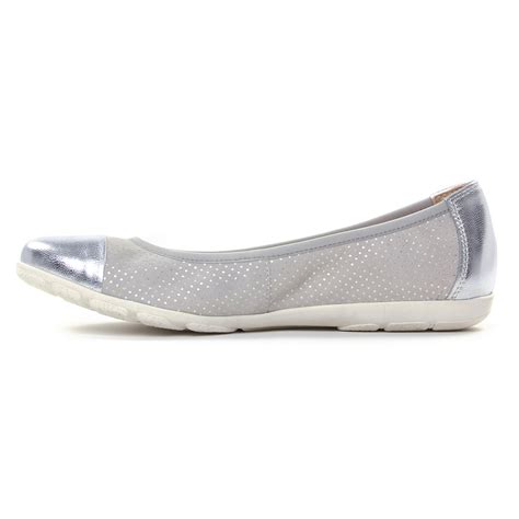 Caprice Lt Grey Ballerine Confort Gris Argent Printemps T