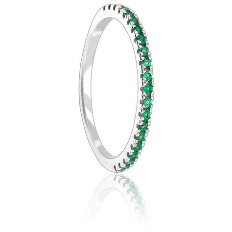 Bague Half Eternity Emeraude Or Blanc Aurora Ocarat