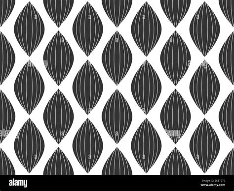 Black Leaves Seamless Geometric Pattern Simple Leaf Shape Wallpaper Elegant Design Vector