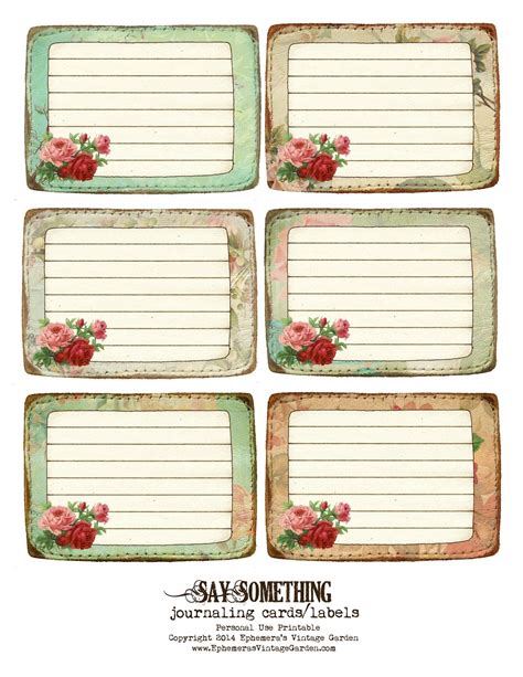 Free Printable Stitched Journaling Cardslabels Scrapbook