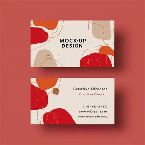 Premium Photo Two Business Cards With A Red Background And A Design