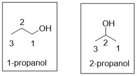 Find the difference in molecules of 1-propanol and 2-propanol ...