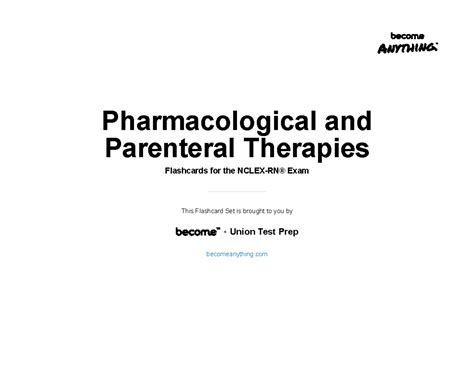 Pharmacological And Parenteral Therapies Flashcards For The Nclex Rn