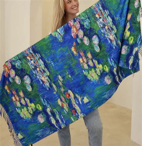 Shawl Wrap Scarf Claude Monet Nympheas Water Lillies