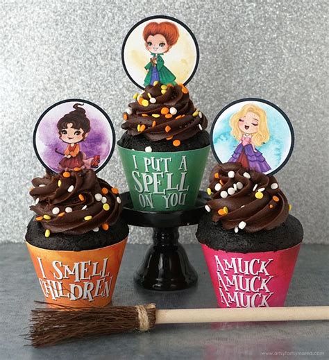 Free Printable Hocus Pocus Cupcake Toppers Wrappers Cupcake Toppers