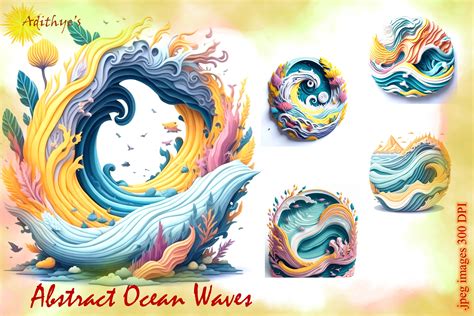 Abstract Ocean Waves Clipart Graphic by Adithye's · Creative Fabrica