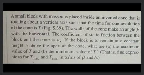 small block  mass      inverted cone   rotat