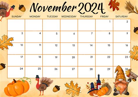 2024 November Calendar Printable - Garnet Amelita