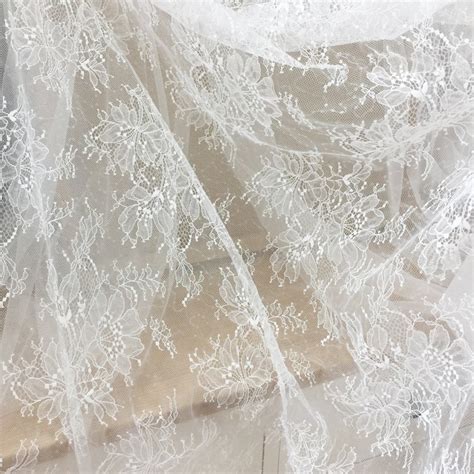 Yard Off White Clear Sequin Bridal Veil Lace Fabric Wedding Etsy