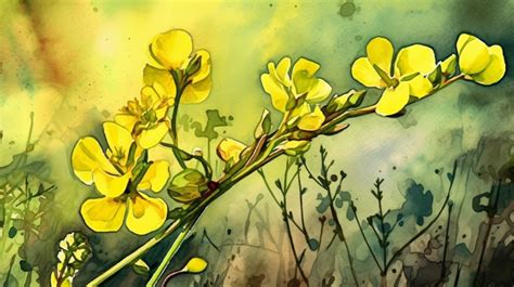 Canola Painting Painting Watercolor, Canola Flower, Watercolor, Plant ...