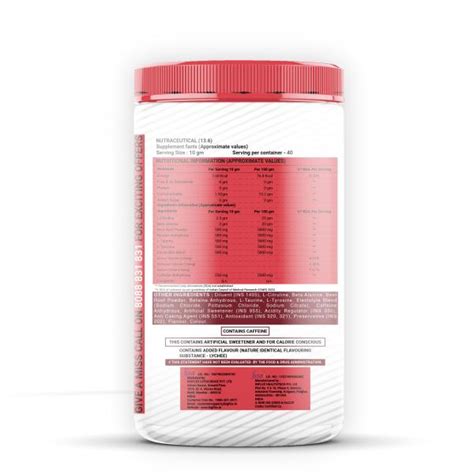 Bigflex Essential Lychee Preworkout 400 Gram 40 Servings 250mg Caffeine Jiomart