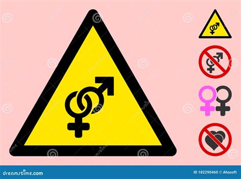 Vector Sex Symbol Warning Triangle Sign Icon Stock Illustration Illustration Of Dangerous