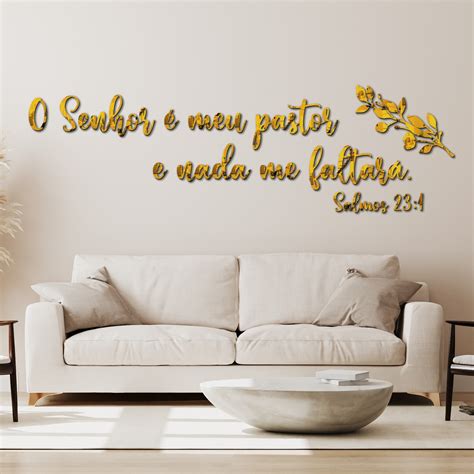 O Senhor é Meu Pastor e Nada Me Faltará Salmos 23 1 Frase Lettering