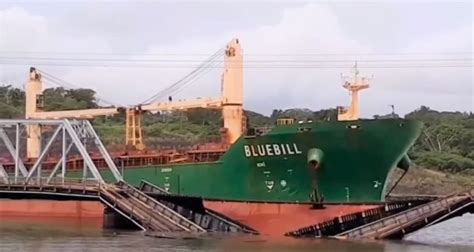 Bulk Carrier Takes Out Railroad Bridge in Panama Canal