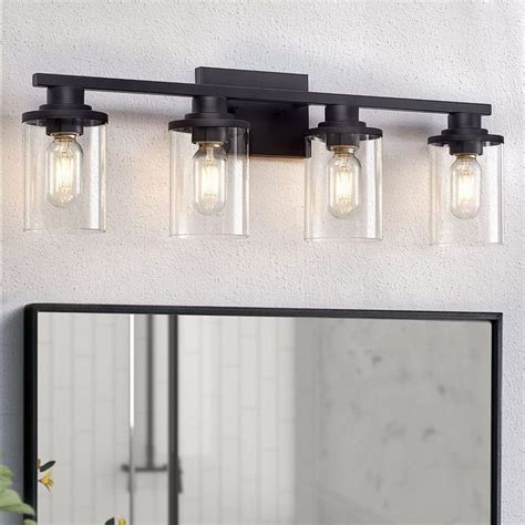 Stambord 4 Light Matte Black Bathroom Light Fixtures Modern Bathroom