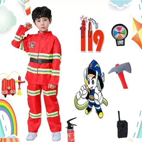 ENFANTS POMPIER DÉGUISEMENT pompier uniforme Cosplay tenue avec