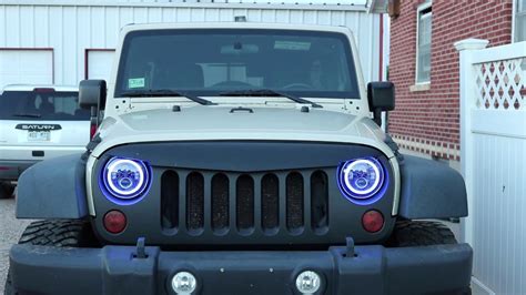 Sunpie Jeep Wrangler Rgb Halo Angel Eye Headlights Youtube