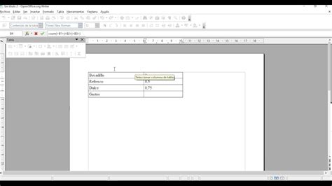 Writer 11 Insertar Formulas En Una Tabla YouTube