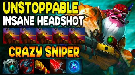 Unstoppable Sniper Insane Headshop Crazy Team Fight Dota