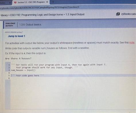 Solved Jump To Level 1 For Activities With Output Like Chegg