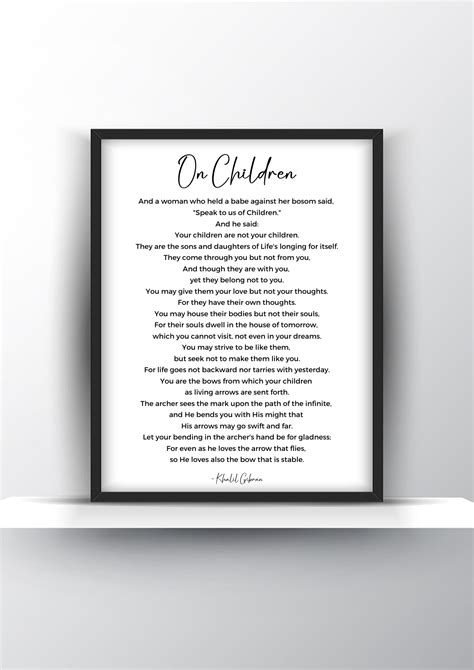 On Children Poem By Khalil Gibran Printable Wall Art Shark Printables