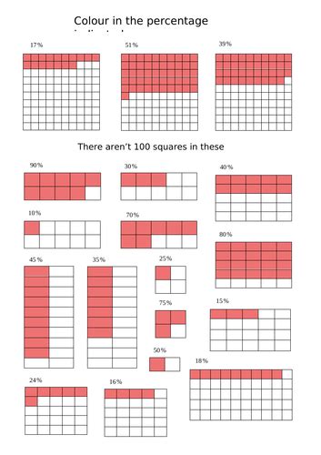 Shade The Given Percentage Teaching Resources