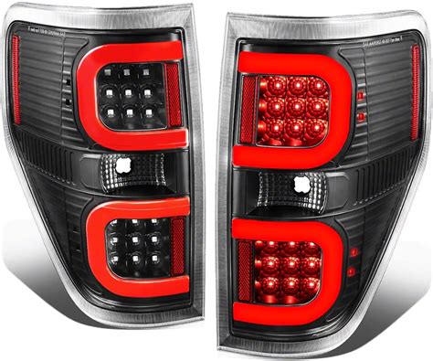 F 150 Dual C Bar Led Tail Lights Black 09 14 F 150 Styleside Free Shipping