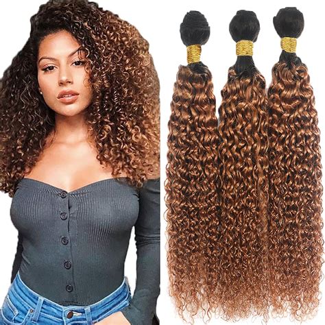 Amazon Ombre Brown Human Hair Bundles Inch B Brown