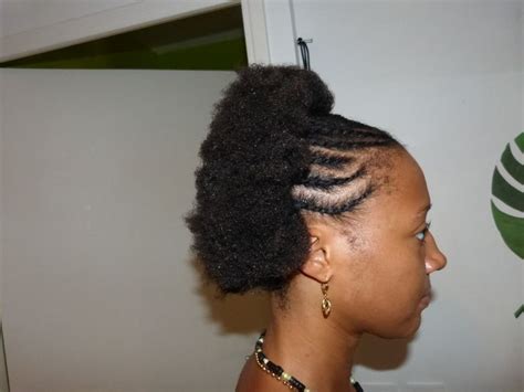 cornrows on half head and afro puff | Natural hair styles easy, Hair ...