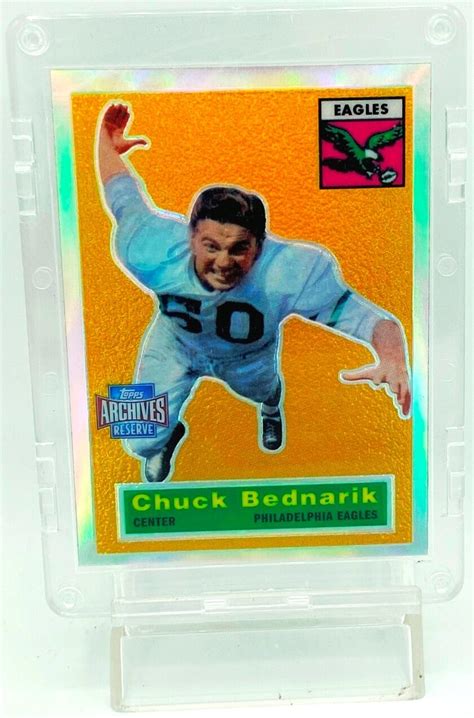 Vintage 2001 Topps Archives Reserve NFL Chuck Bednarik Card 28 1956