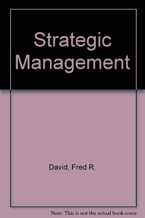 Strategic Management 9780023278419 David Fred R Books