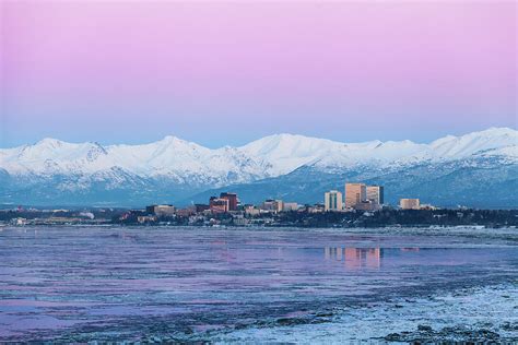 Winter Sunset over Anchorage, Alaska Photograph by Scott Slone | Fine ...