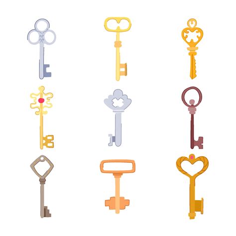 key vintage set cartoon vector illustration 26825896 Vector Art at Vecteezy