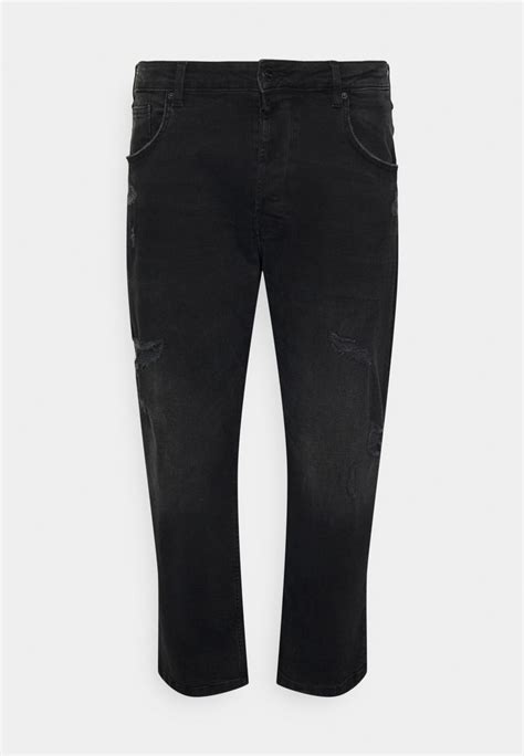 Only And Sons Onsavi Beam Jeans Straight Leg Black Denim Zalando At