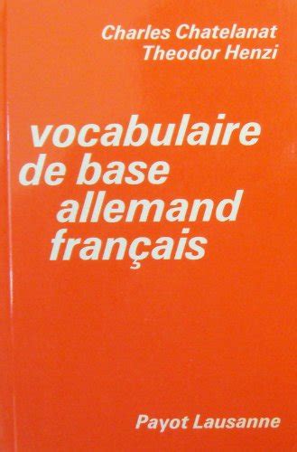 Vocabulaire de base allemand français de Charles Chatelanat Théodore