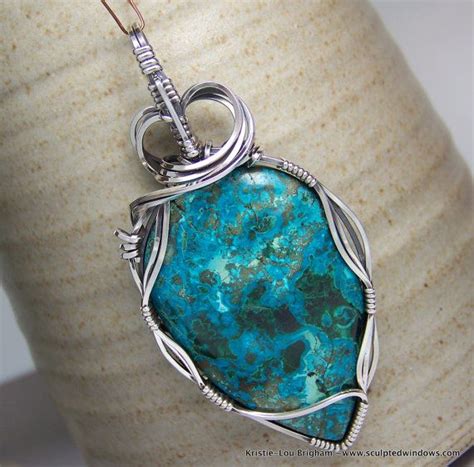 Shattuckite Wire Wrapped Ornament Silver Plate Metal Window Etsy